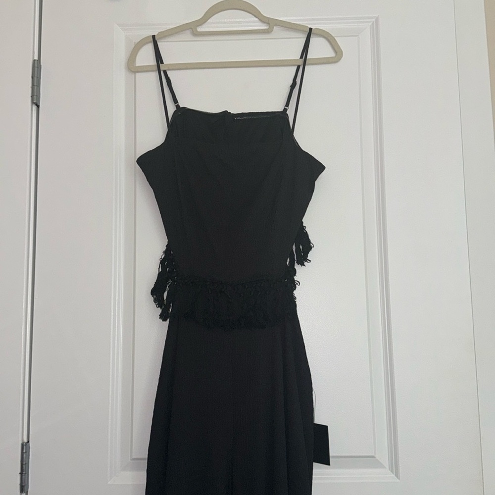 Black fringe Body suit